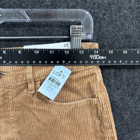 LOFT Pants Womens 4 Petite Tan High Rise The Straight Corduroy Regular Fit 27 - Picture 7 of 13